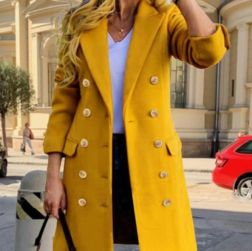Allegra K Golden Yellow Outerwear